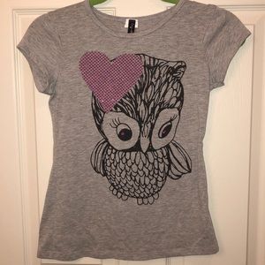 Owl heart cap sleeve tee size 12
